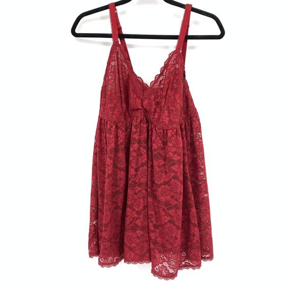 Torrid Curve Chemise Lace Babydoll Top Womens Size 1X Red - Picture 1 of 6